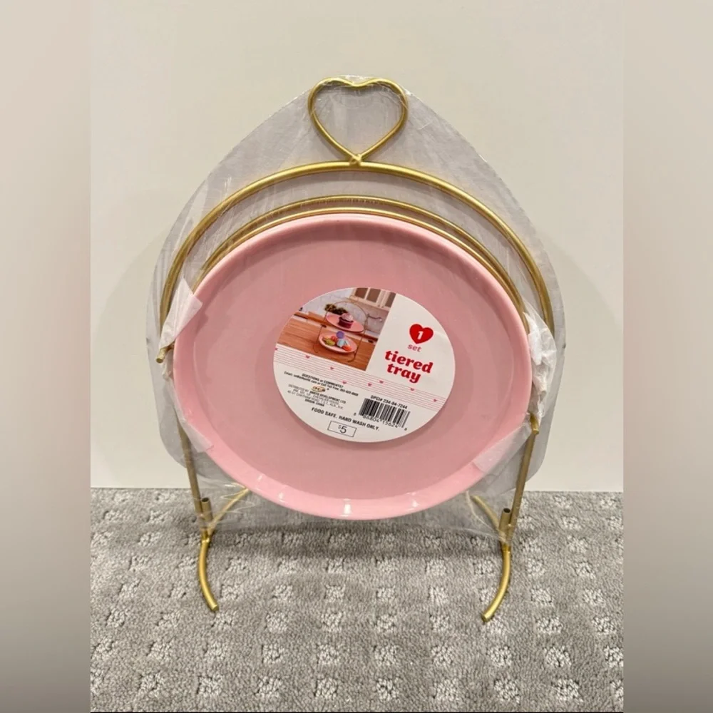 Valentine's Day Pink Heart Target Tiered Tray. Brand New.